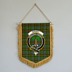 Bisset Tartan Crest Wall Hanging Banner - Wood Pole