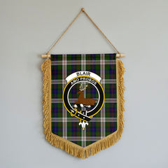 Blair Dress Tartan Crest Wall Hanging Banner - Wood Pole