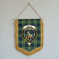 Blyth Tartan Crest Wall Hanging Banner - Wood Pole