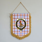 Boswell Modern Tartan Crest Wall Hanging Banner - Wood Pole