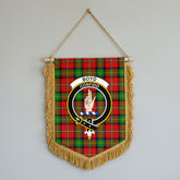 Boyd Modern Tartan Crest Wall Hanging Banner - Wood Pole