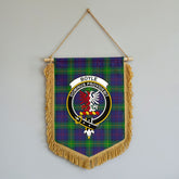 Boyle Tartan Crest Wall Hanging Banner - Wood Pole