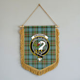 Brisbane Tartan Crest Wall Hanging Banner - Wood Pole
