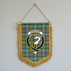 Brisbane Tartan Crest Wall Hanging Banner - Wood Pole