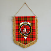 Brodie Modern Tartan Crest Wall Hanging Banner - Wood Pole