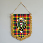 Buchanan Modern Tartan Crest Wall Hanging Banner - Wood Pole