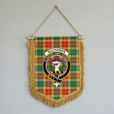 Buchanan Old Sett Tartan Crest Wall Hanging Banner - Wood Pole