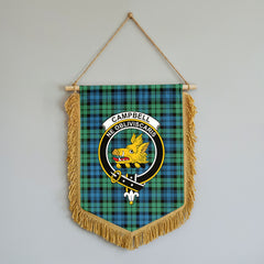 Campbell Ancient 01 Tartan Crest Wall Hanging Banner - Wood Pole