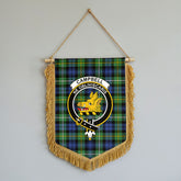 Campbell Argyll Ancient Tartan Crest Wall Hanging Banner - Wood Pole