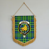 Campbell of Breadalbane Ancient Tartan Crest Wall Hanging Banner - Wood Pole