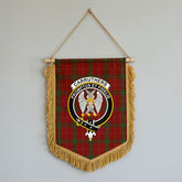 Carruthers Tartan Crest Wall Hanging Banner - Wood Pole