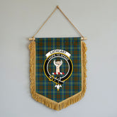 Cathcart Tartan Crest Wall Hanging Banner - Wood Pole