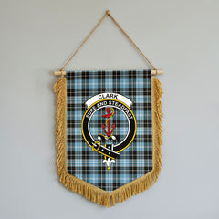 Clark Ancient Tartan Crest Wall Hanging Banner - Wood Pole