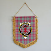 Crawford Ancient Tartan Crest Wall Hanging Banner - Wood Pole