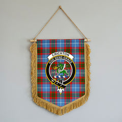 Crichton Tartan Crest Wall Hanging Banner - Wood Pole
