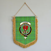 Currie Tartan Crest Wall Hanging Banner - Wood Pole