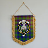 Dalrymple Tartan Crest Wall Hanging Banner - Wood Pole