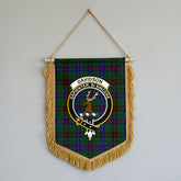 Davidson Modern Tartan Crest Wall Hanging Banner - Wood Pole