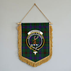 Davidson Modern Tartan Crest Wall Hanging Banner - Wood Pole