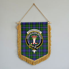 Donnachaidh Tartan Crest Wall Hanging Banner - Wood Pole