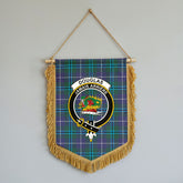 Douglas Modern Tartan Crest Wall Hanging Banner - Wood Pole