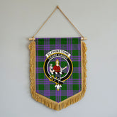 Elphinstone Tartan Crest Wall Hanging Banner - Wood Pole