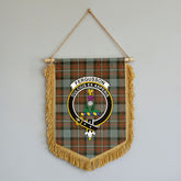 Fergusson Weathered Tartan Crest Wall Hanging Banner - Wood Pole
