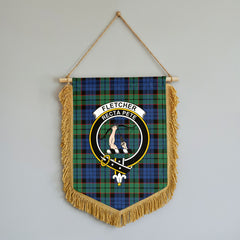 Fletcher Ancient Tartan Crest Wall Hanging Banner - Wood Pole
