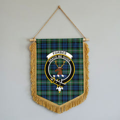 Forbes Ancient Tartan Crest Wall Hanging Banner - Wood Pole