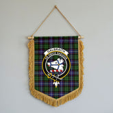 Galbraith Modern Tartan Crest Wall Hanging Banner - Wood Pole