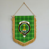 Galloway District Tartan Crest Wall Hanging Banner - Wood Pole