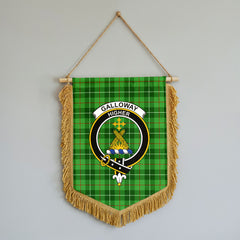 Galloway District Tartan Crest Wall Hanging Banner - Wood Pole