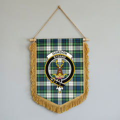 Gordon Dress Ancient Tartan Crest Wall Hanging Banner - Wood Pole