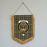 Gordon Weathered Tartan Crest Wall Hanging Banner - Wood Pole