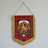 Gow (or McGouan) Tartan Crest Wall Hanging Banner - Wood Pole