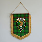 Halkett Tartan Crest Wall Hanging Banner - Wood Pole
