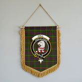 Hall Tartan Crest Wall Hanging Banner - Wood Pole