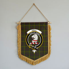 Hall Tartan Crest Wall Hanging Banner - Wood Pole