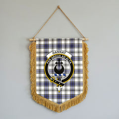 Hannay Modern Tartan Crest Wall Hanging Banner - Wood Pole