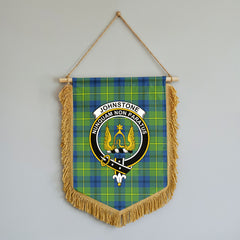 Johnstone Ancient Tartan Crest Wall Hanging Banner - Wood Pole