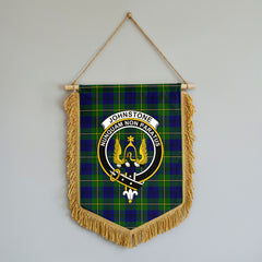 Johnstone Modern Tartan Crest Wall Hanging Banner - Wood Pole