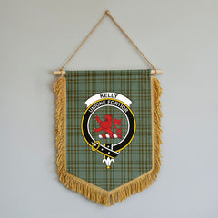 Kelly Dress Tartan Crest Wall Hanging Banner - Wood Pole