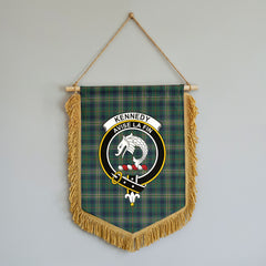 Kennedy Modern Tartan Crest Wall Hanging Banner - Wood Pole