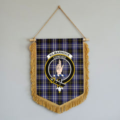 Kilmarnock Tartan Crest Wall Hanging Banner - Wood Pole
