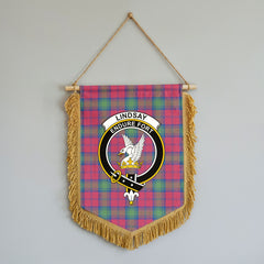 Lindsay Ancient Tartan Crest Wall Hanging Banner - Wood Pole
