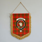 Livingstone Tartan Crest Wall Hanging Banner - Wood Pole
