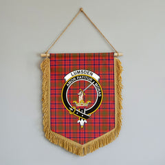 Lumsden Modern Tartan Crest Wall Hanging Banner - Wood Pole