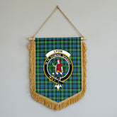 Lyon Tartan Crest Wall Hanging Banner - Wood Pole
