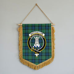 MacCallum Ancient Tartan Crest Wall Hanging Banner - Wood Pole