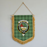 MacDonald Lord of the Isles Hunting Tartan Crest Wall Hanging Banner - Wood Pole